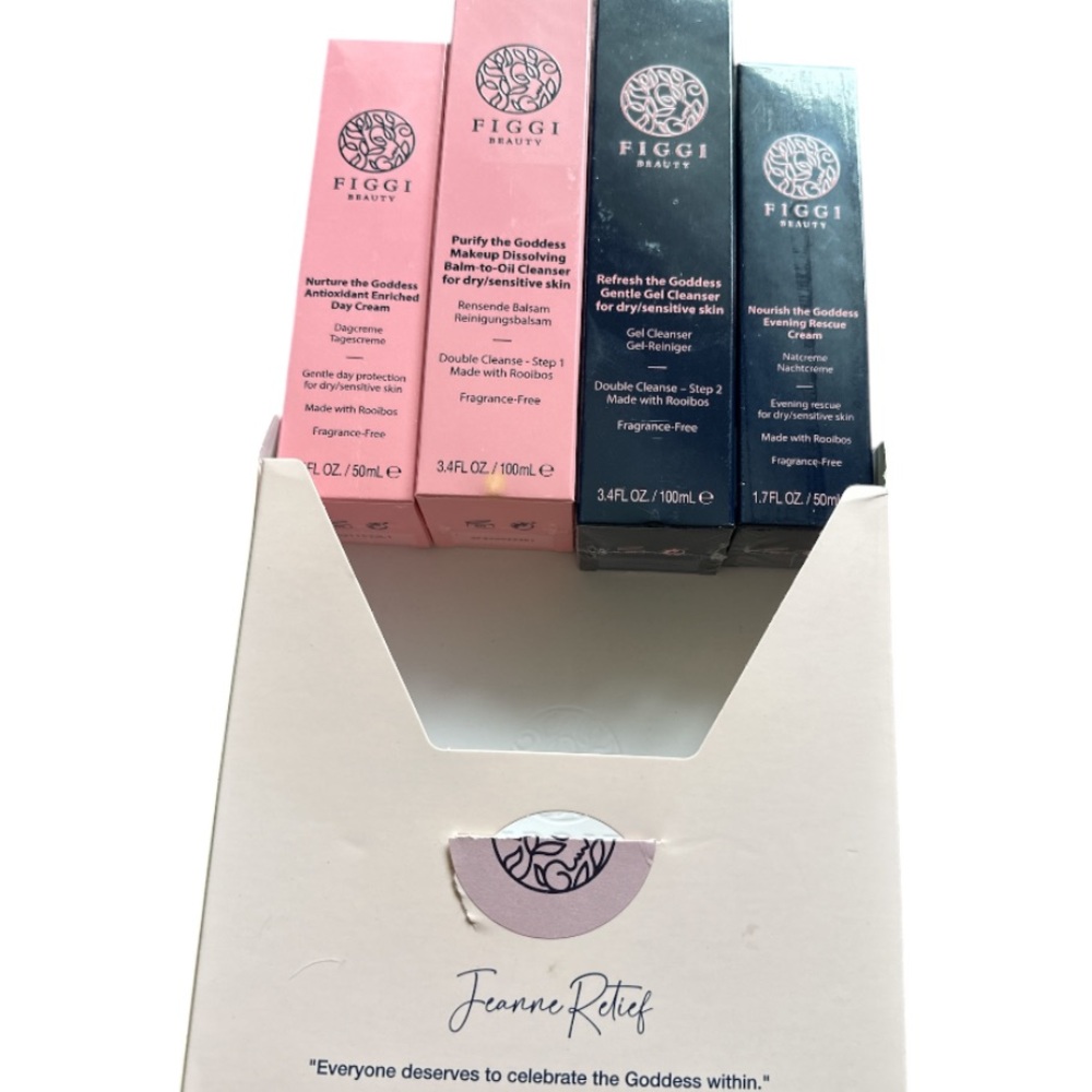 Figgi Beauty Skincare Set - Makeup Cleanser, Day Cream, Evening Rescue Cream-NWT